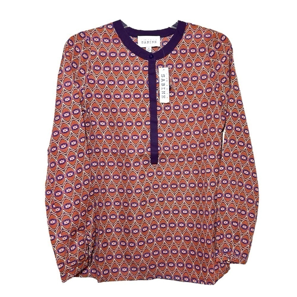 Sabine Purple and Orange Patterned Top brand new